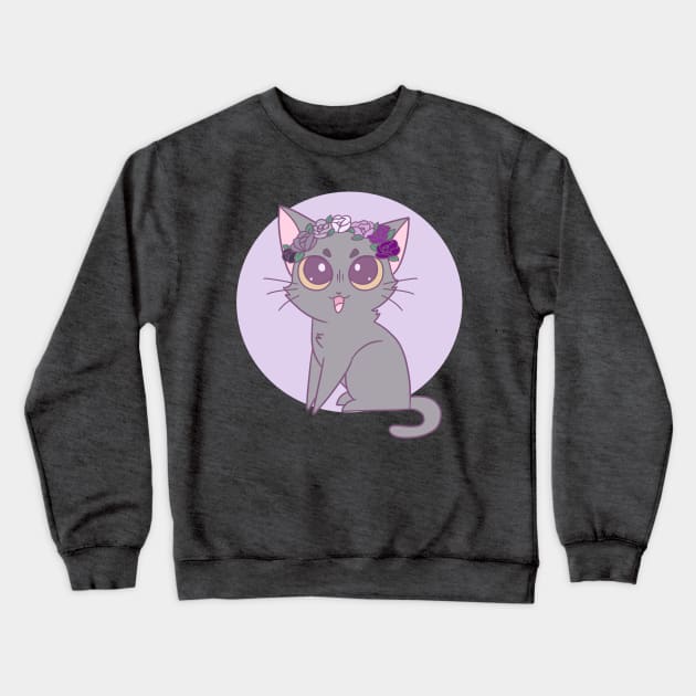 Subtle Ace Pride Cat Crewneck Sweatshirt by Galaxcatconcepts 